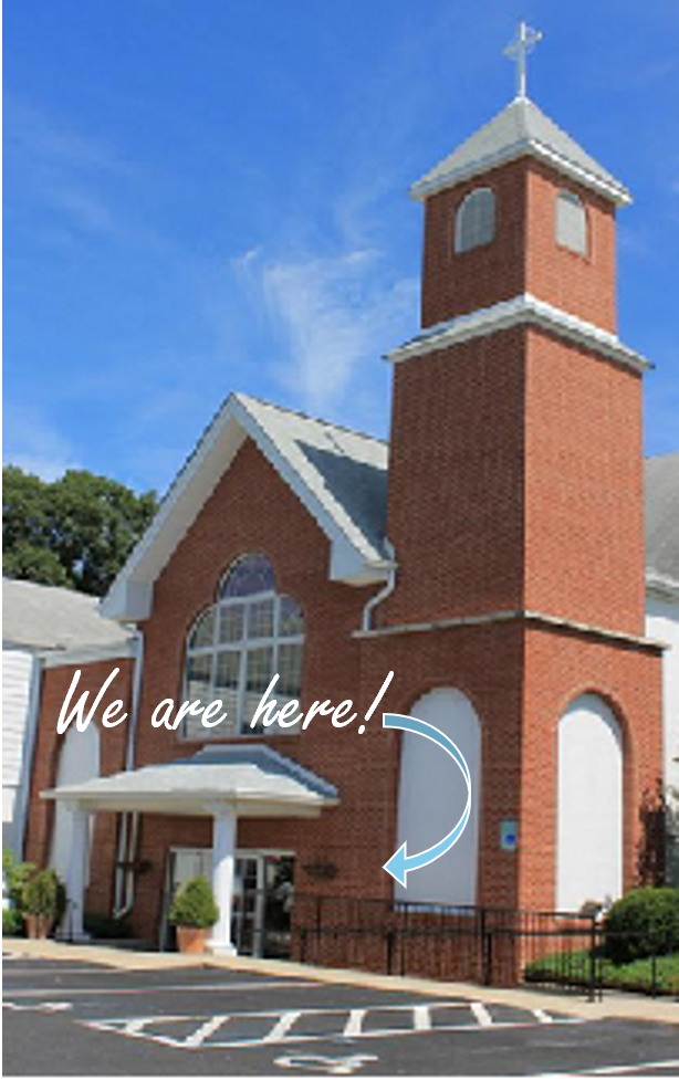 image shows the side door that offers access to the Fellowship Hall
